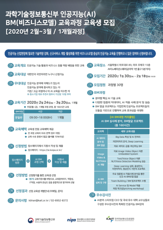 [과학기술정보통신부] 인공지능(AI) BM교육과정 첨부 이미지