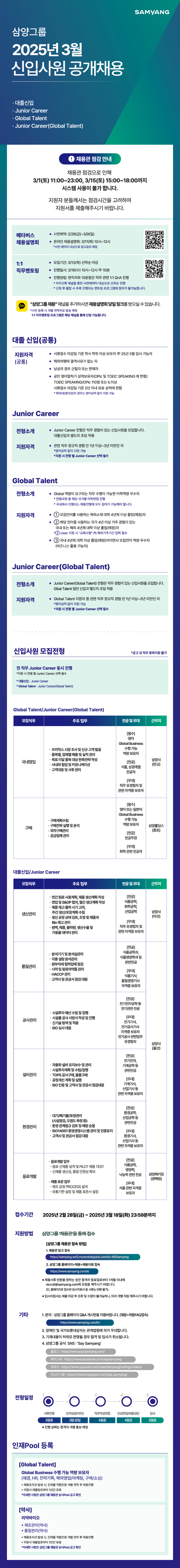 2025년 3월 삼양그룹 신입사원 수시채용 모집 (~3/18(화)) 23:59시까지) 첨부 이미지